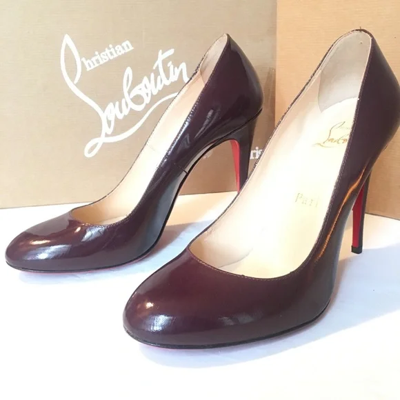 Christian Louboutin Burgundy Heels with Red Soles